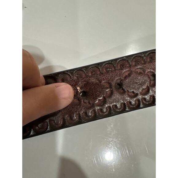 Chocolate Leather with Floral Belt Buckle by DL Rhein for Silvestri - Picture 11 of 13